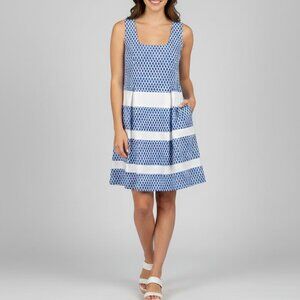 Ricki’s Blue White Fit & Flare Sleeveless Dress